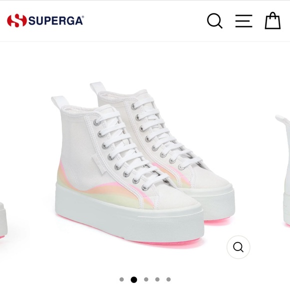 NIB Superga Rainbow Platform High Tops - Picture 2 of 13